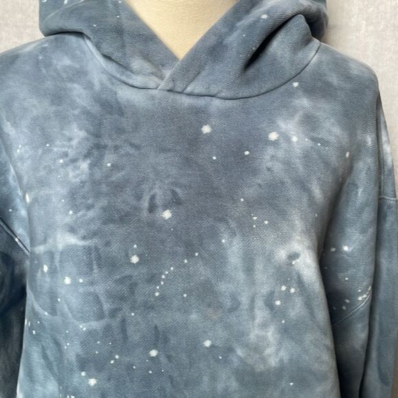 Abercrombie & Fitch Relaxed Fit Blue Tie-Dye & Splatter Print Hoodie (Small) - Picture 6 of 11